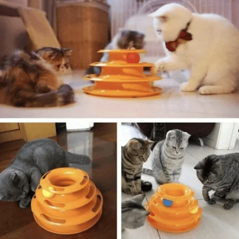 🆕 Triple Fun Cat Toy, Ball Track Tower 🐈😺😸😻